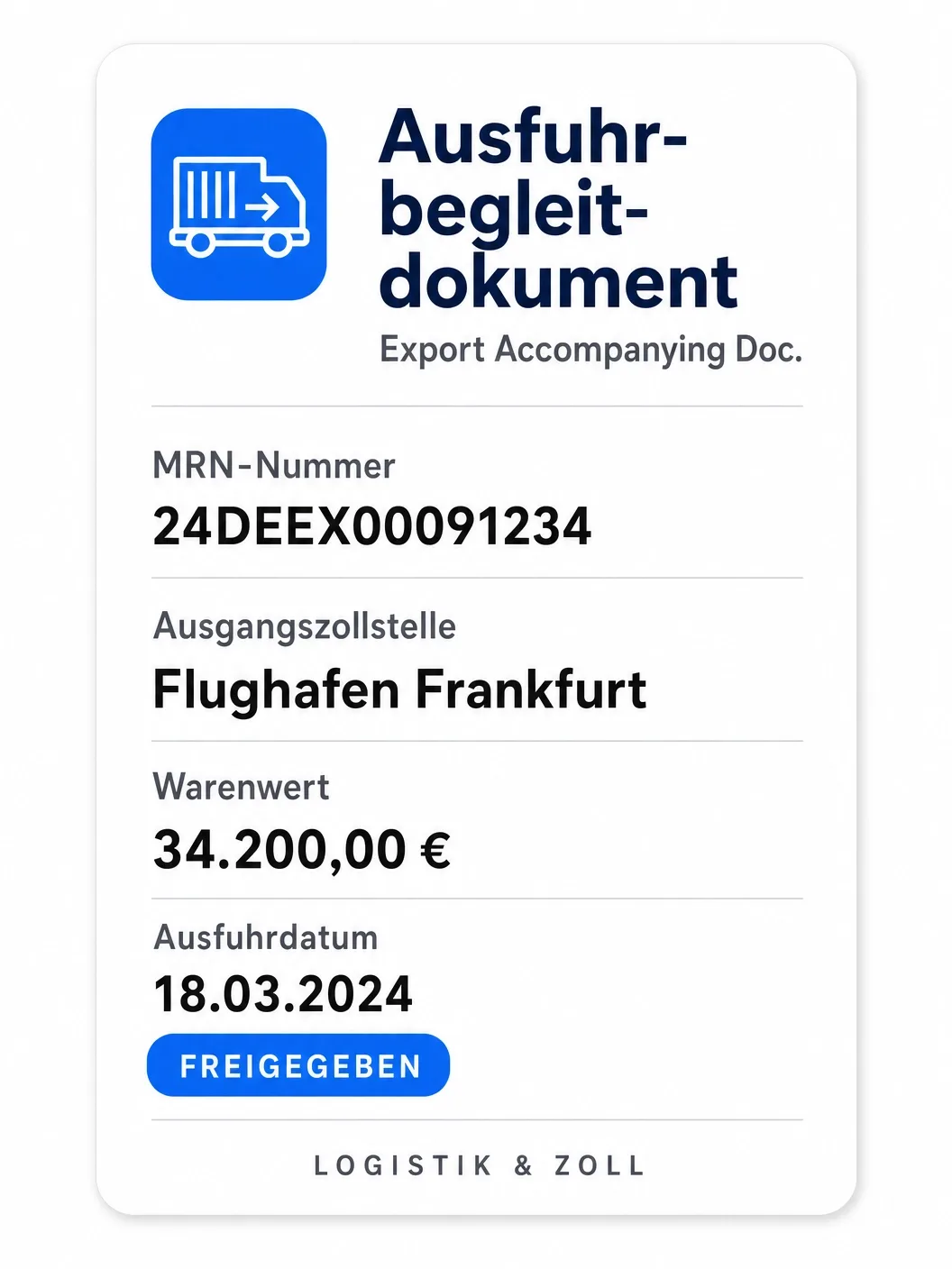 Ausfuhrbegleitdokument