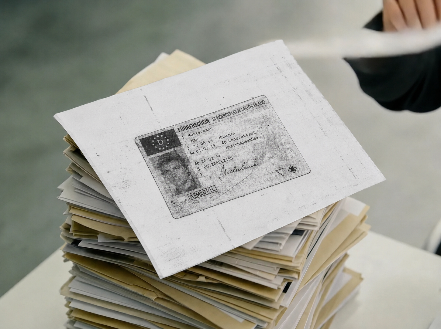 Vehicle registration certificate as an example of a document with a rigid template