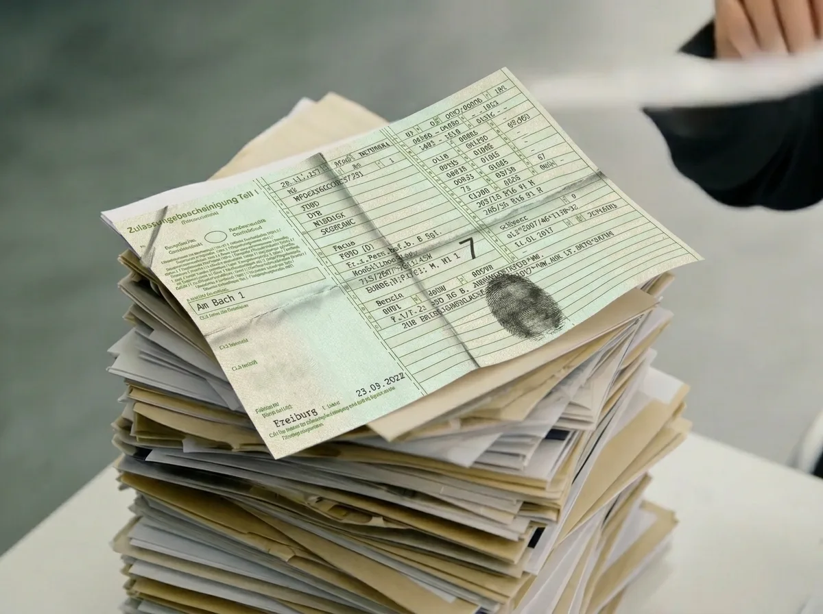 Kfz-Zulassungsbescheinigung als Beispiel eines Dokuments mit starrer Formatvorlage