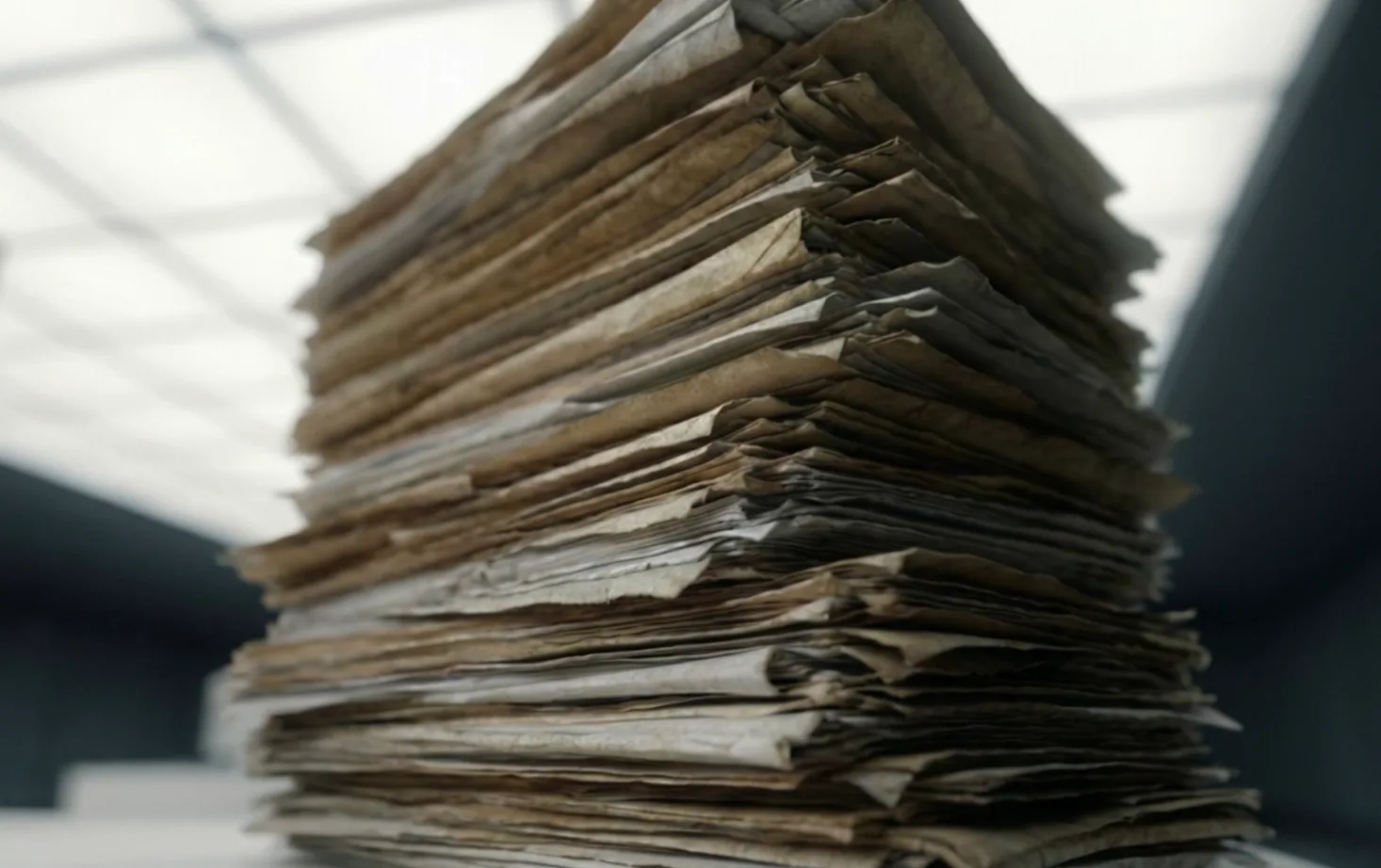 Papierstapel im Büroalltag